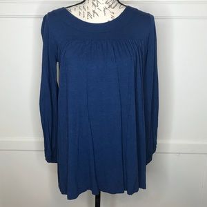Topshop Blue Tunic Blouse Shirt Size 12 Euro 40